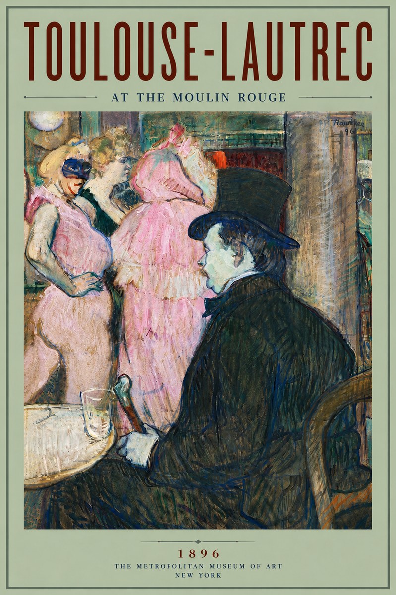 Toulouse-Lautrec At the Moulin Rouge VIII No6 - Plakat