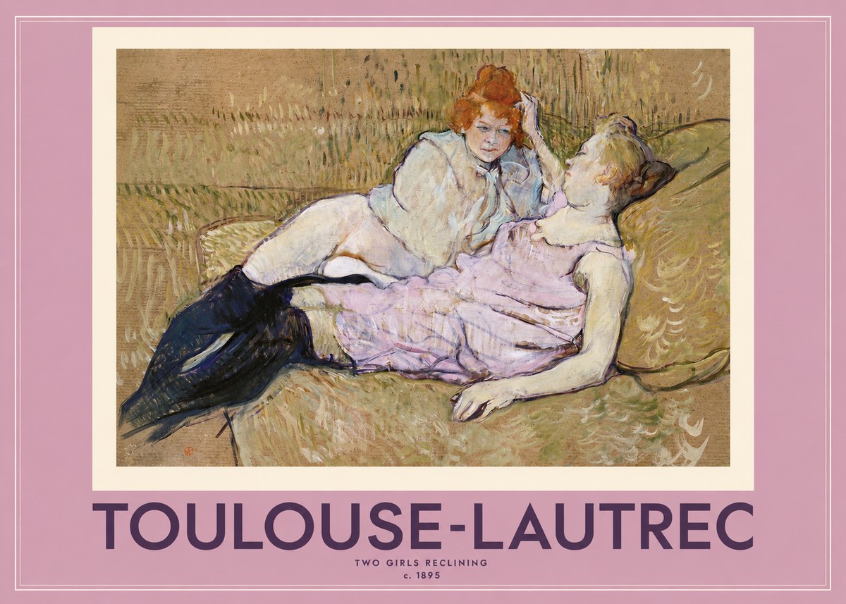 Toulouse-Lautrec Two Girls Reclining No2 - Plakat