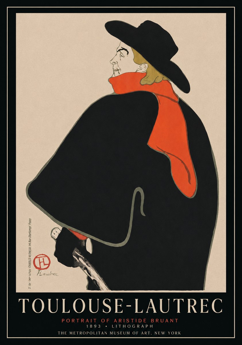 Toulouse-Lautrec Portrait of Aristide Bruant No1 - Plakat