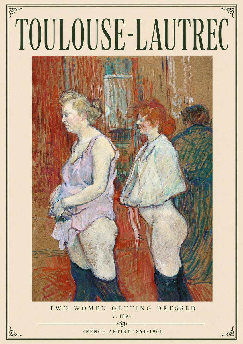 Toulouse-Lautrec Two Women Getting Dressed No3 - Plakat