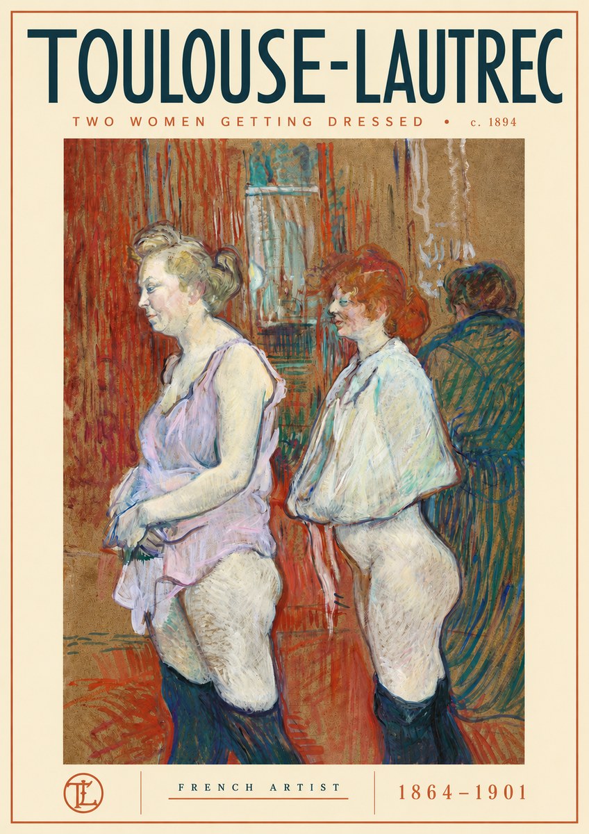Toulouse-Lautrec Two Women Getting Dressed No4 - Plakat