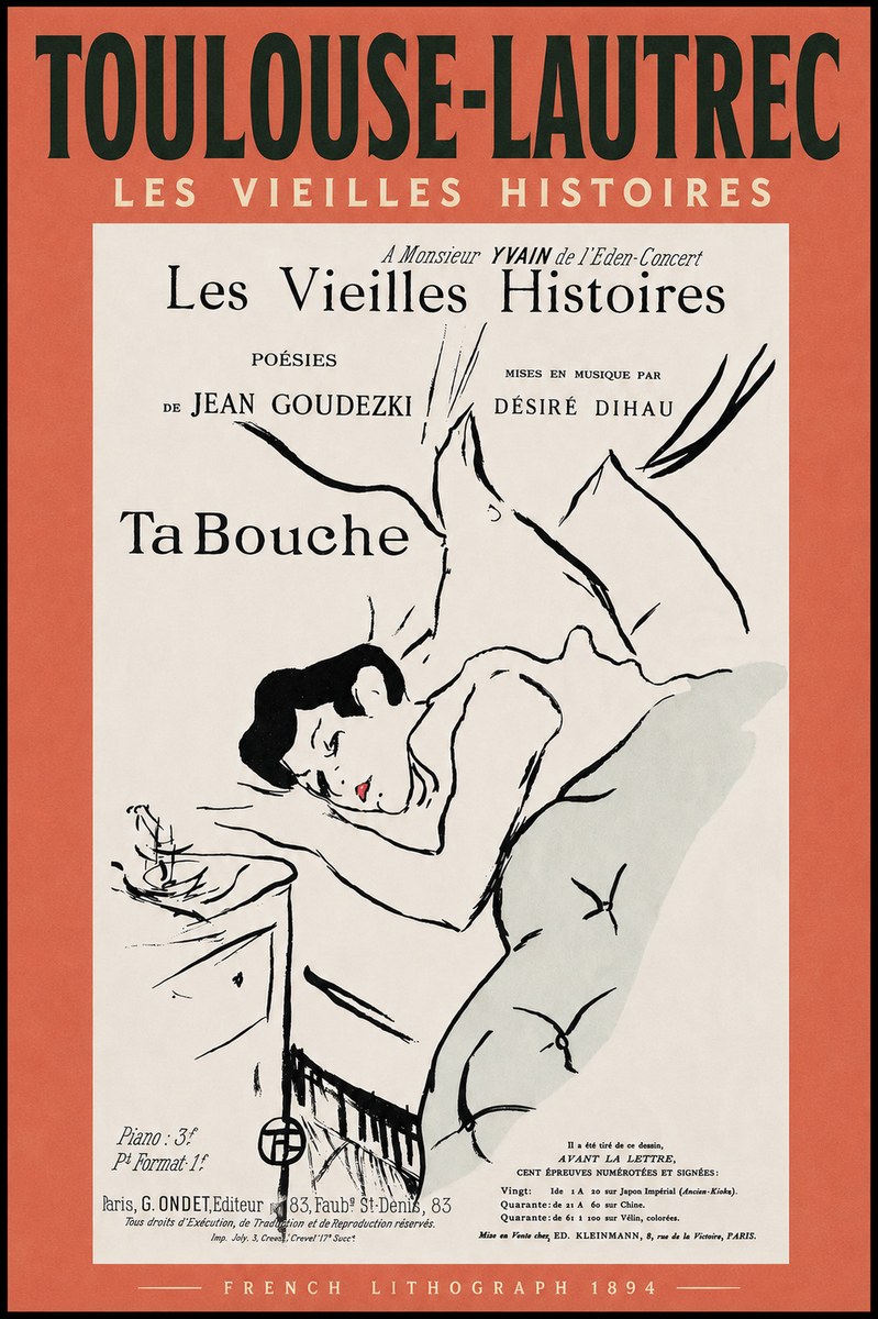 Toulouse-Lautrec Les Vieilles Histoires - Ta Bouche No4 - Plakat