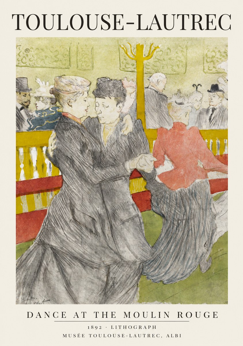Toulouse-Lautrec Dance at the Moulin Rouge No1 - Plakat