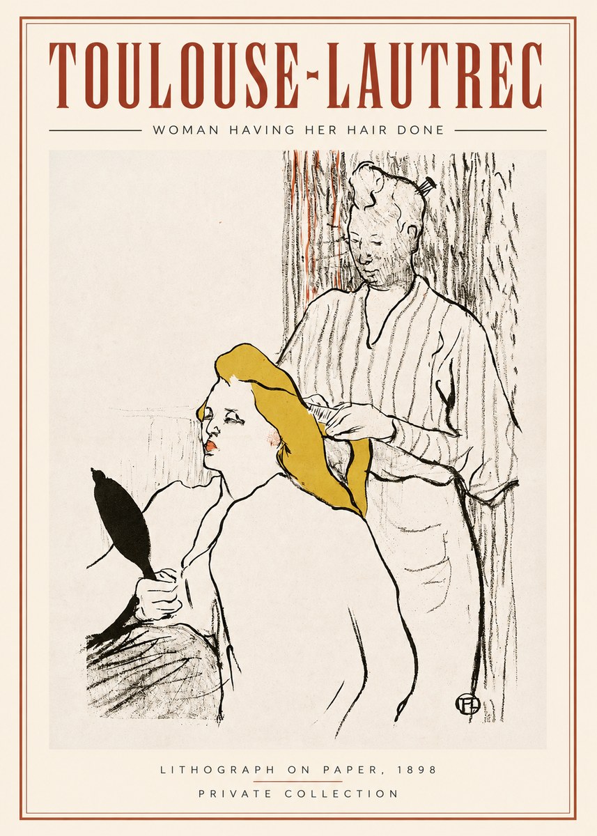 Toulouse-Lautrec Woman Having Her Hair Done No2 - Plakat