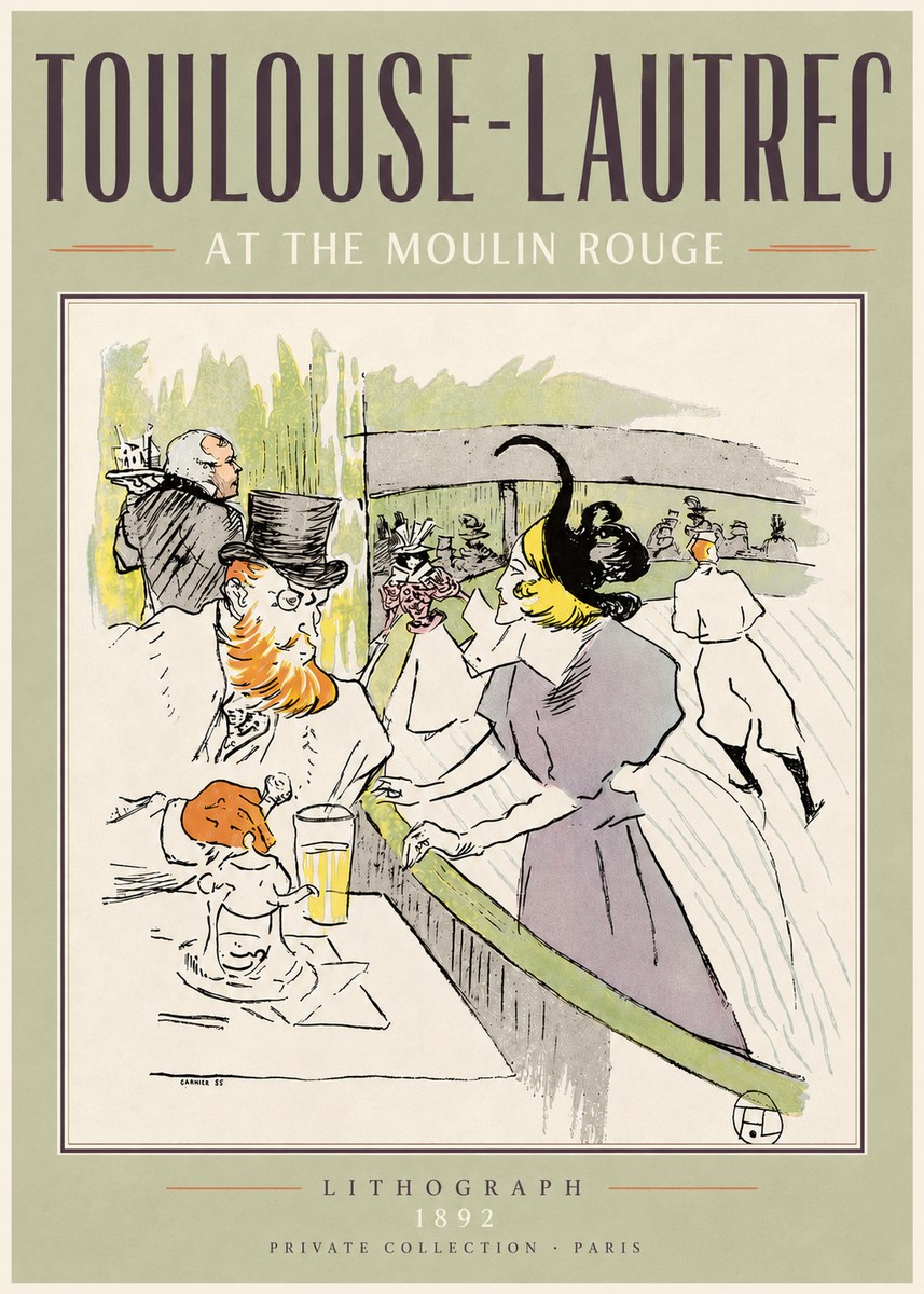Toulouse-Lautrec At the Moulin Rouge XV No4 - Plakat