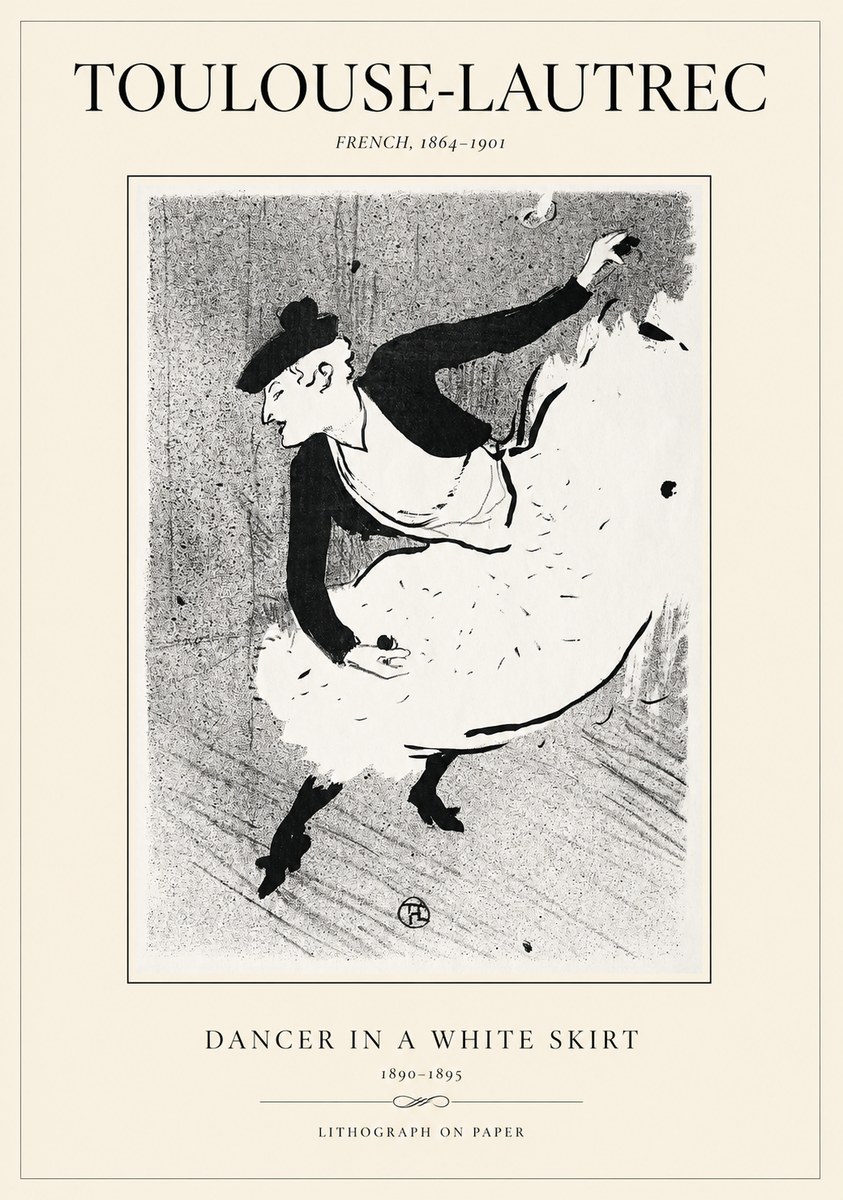 Toulouse-Lautrec Dancer in a White Skirt No1 - Plakat