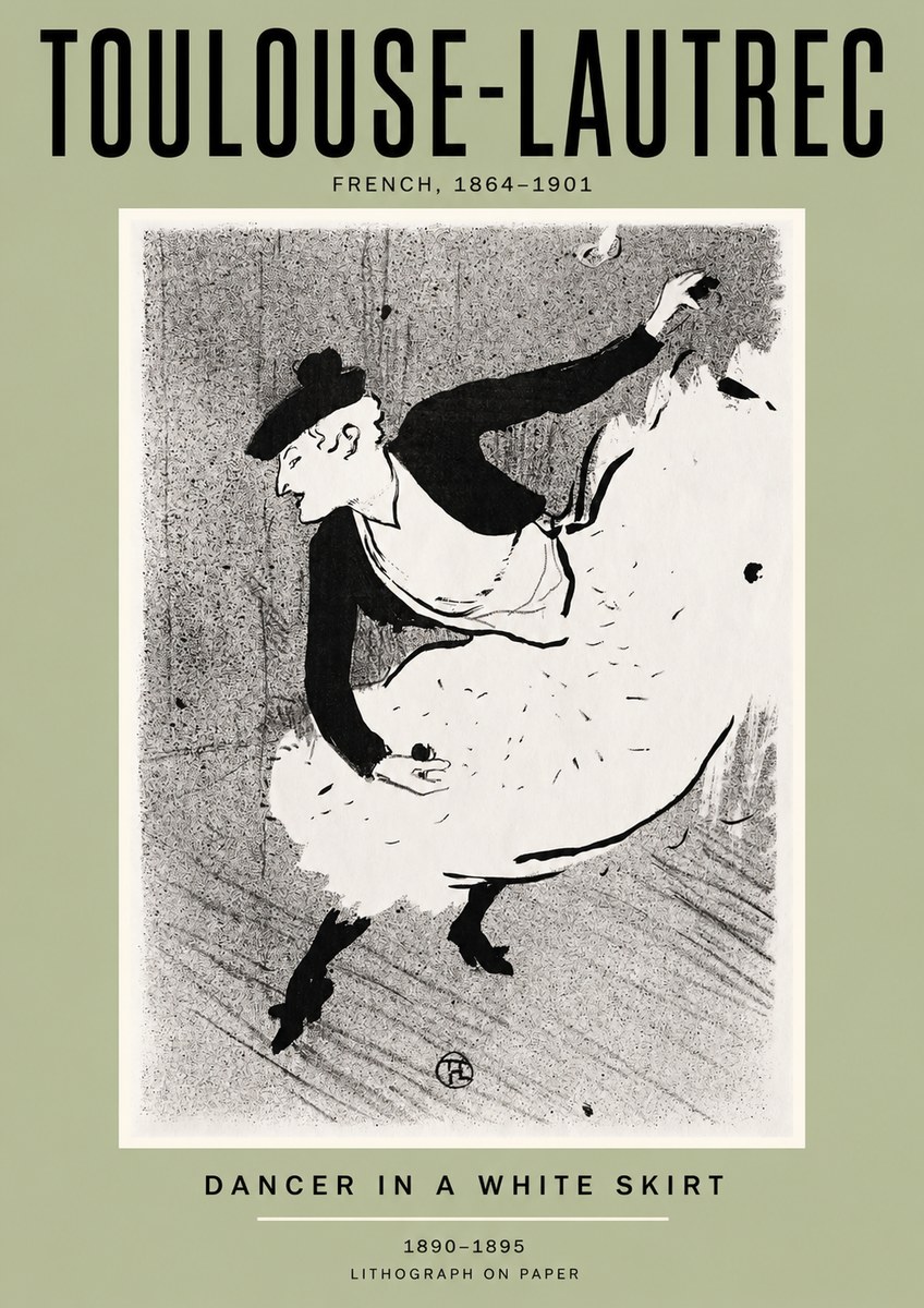 Toulouse-Lautrec Dancer in a White Skirt No2 - Plakat