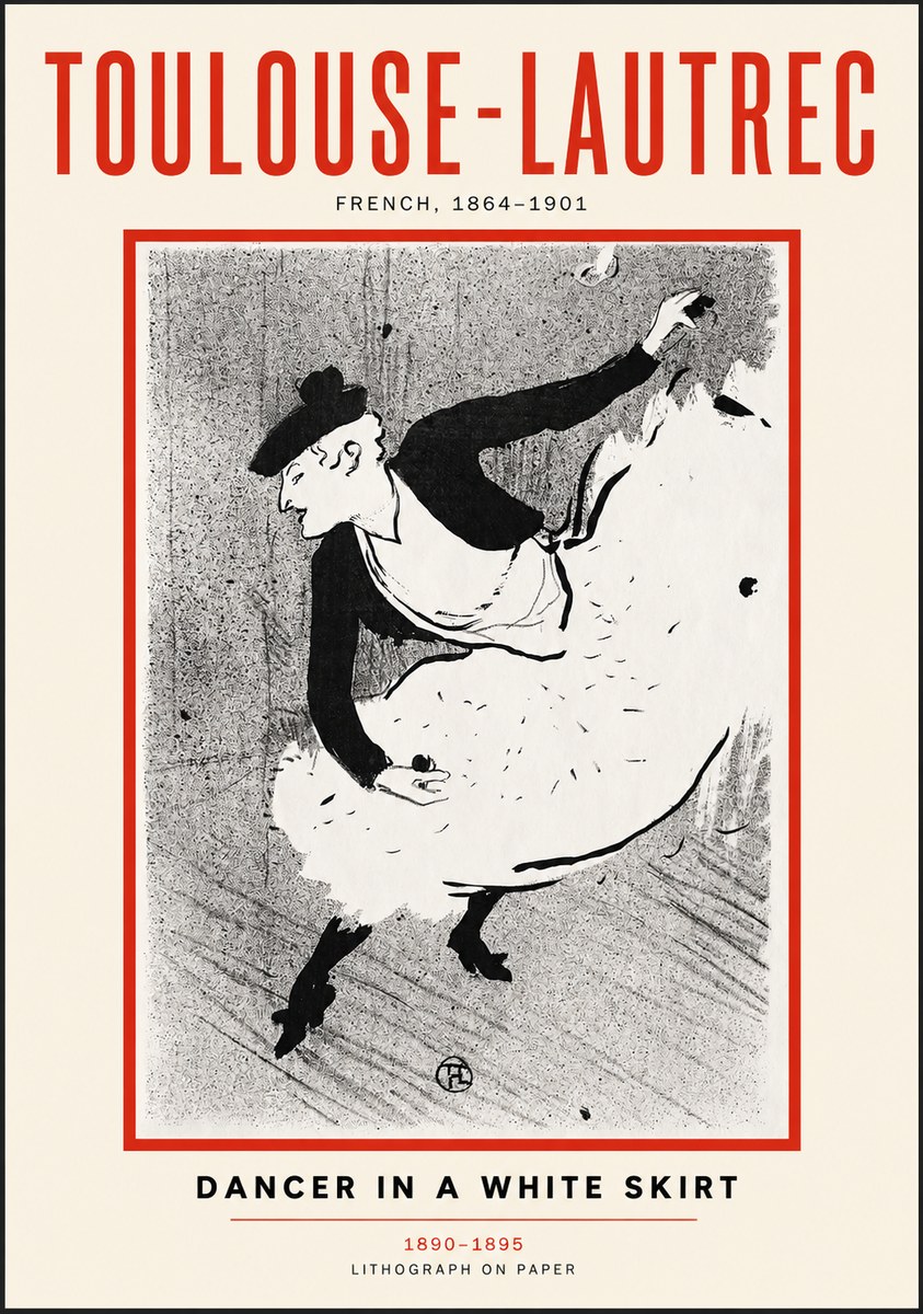 Toulouse-Lautrec Dancer in a White Skirt No3 - Plakat