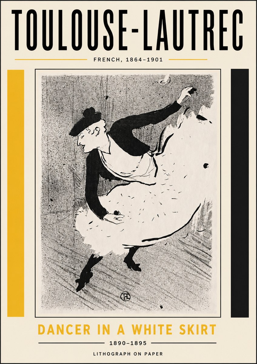 Toulouse-Lautrec Dancer in a White Skirt No5 - Plakat