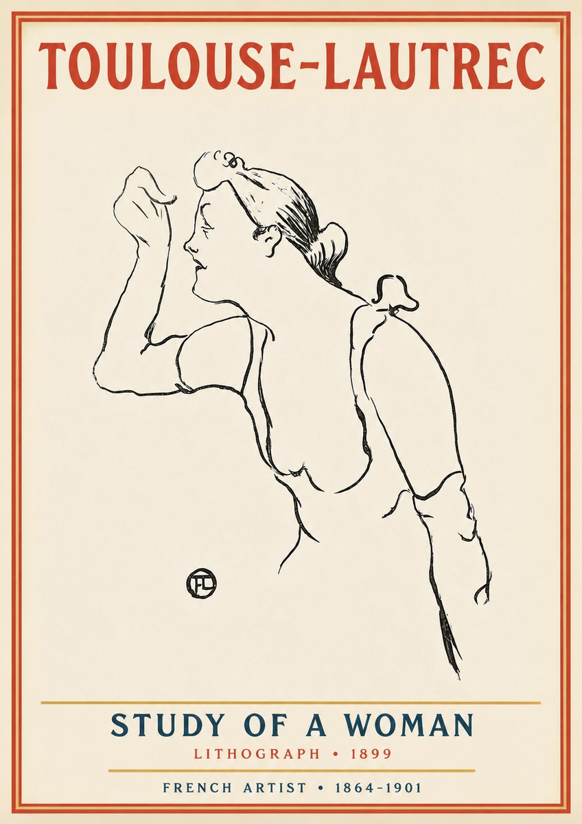 Toulouse-Lautrec Study of a Woman II No3 - Plakat