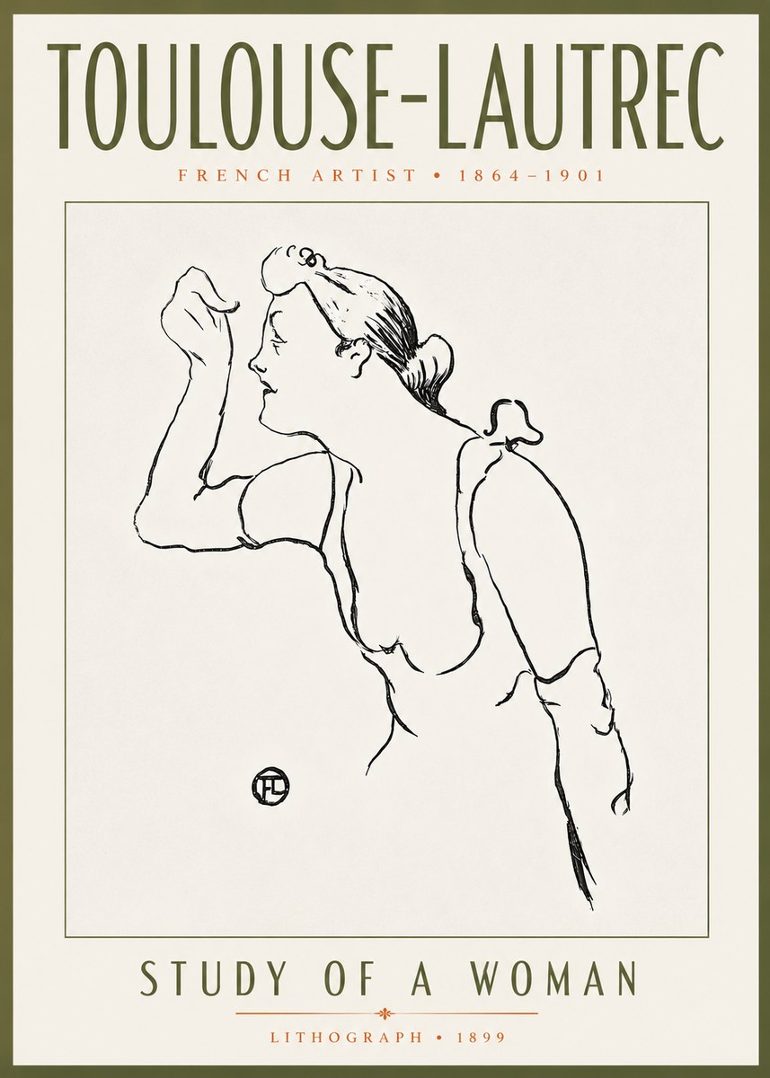 Toulouse-Lautrec Study of a Woman II No5 - Plakat