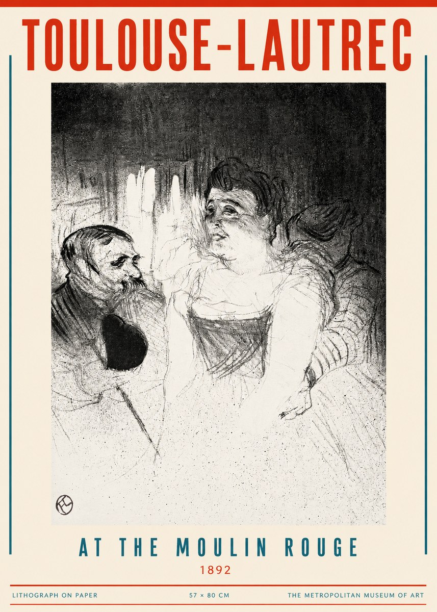 Toulouse-Lautrec At the Moulin Rouge XVII No2 - Plakat