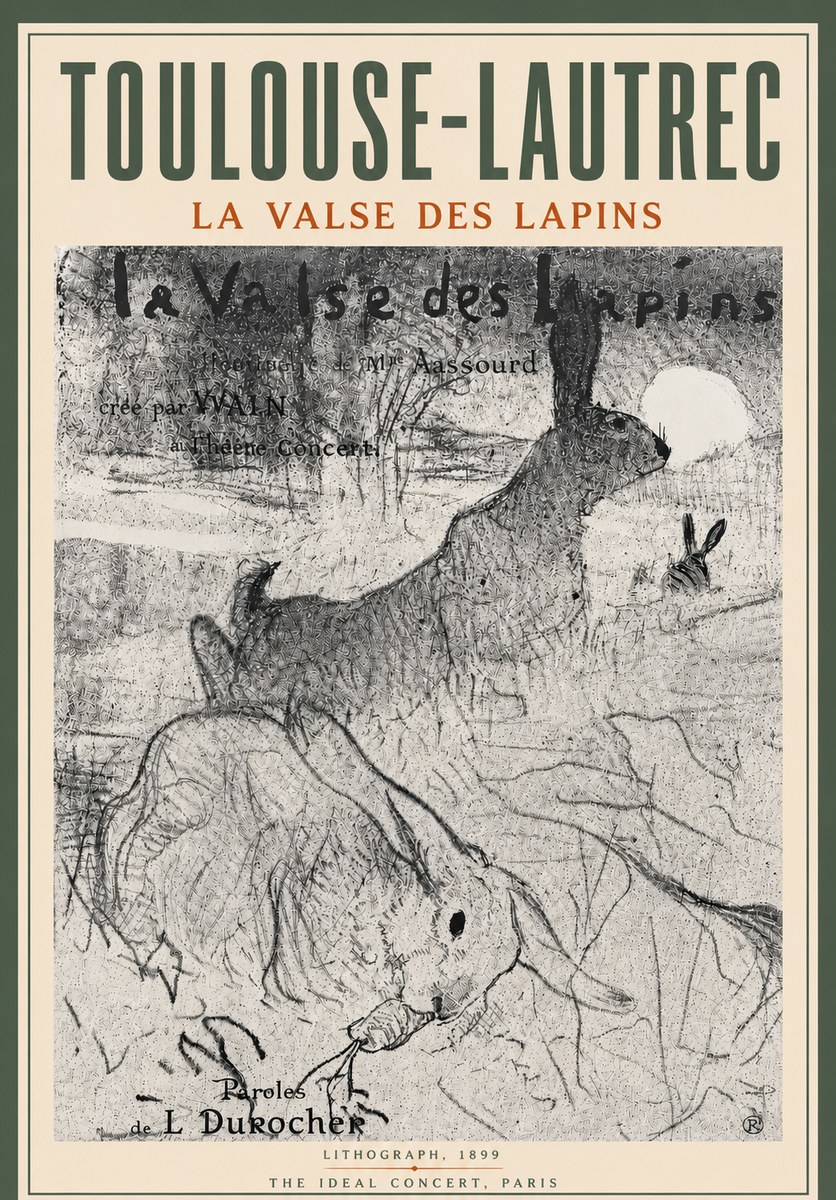 Toulouse-Lautrec La Valse Des Lapins No6 - Plakat