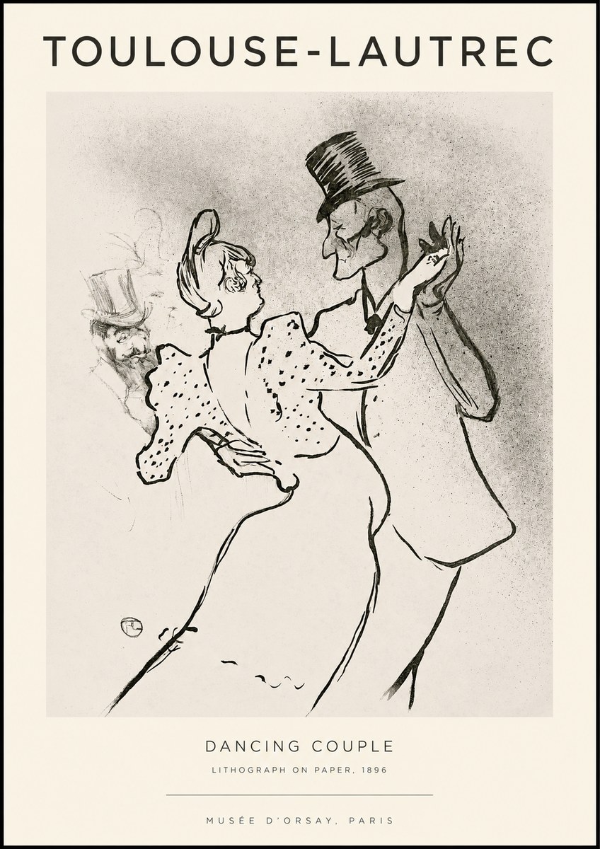 Toulouse-Lautrec Dancing Couple No1 - Plakat