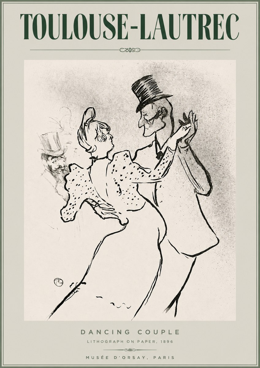 Toulouse-Lautrec Dancing Couple No2 - Plakat