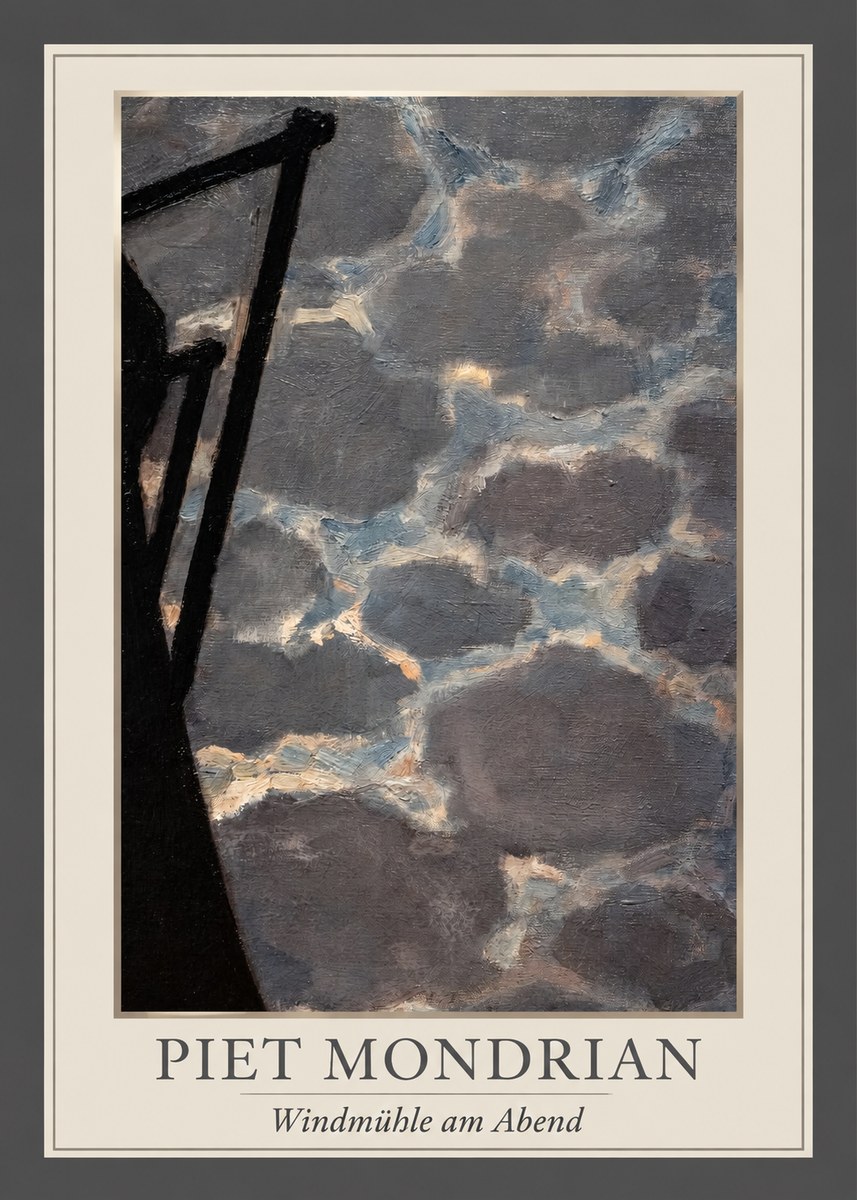 Piet Mondrian Windmühle Am Abend I No1 - Plakat