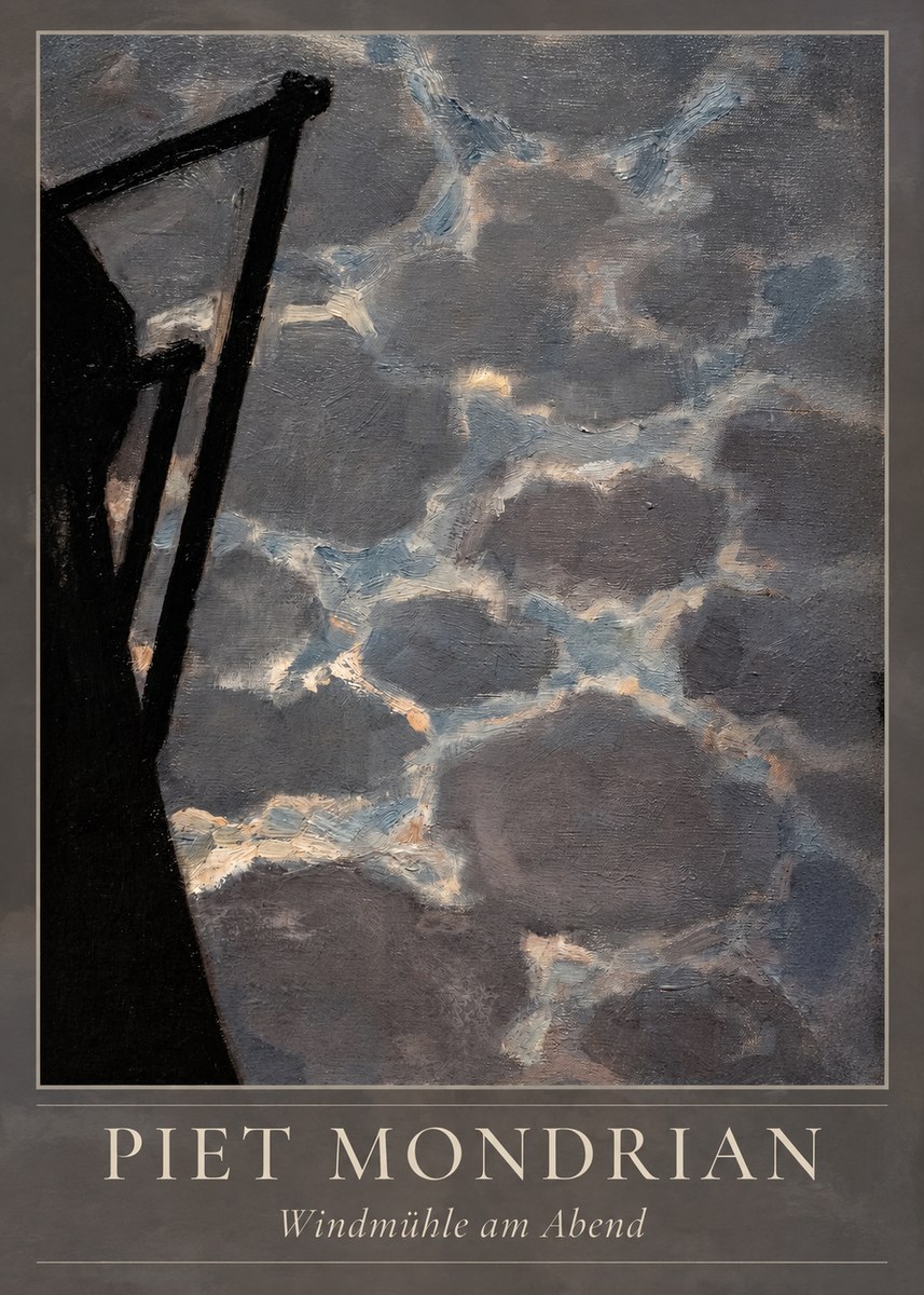 Piet Mondrian Windmühle Am Abend I No4 - Plakat