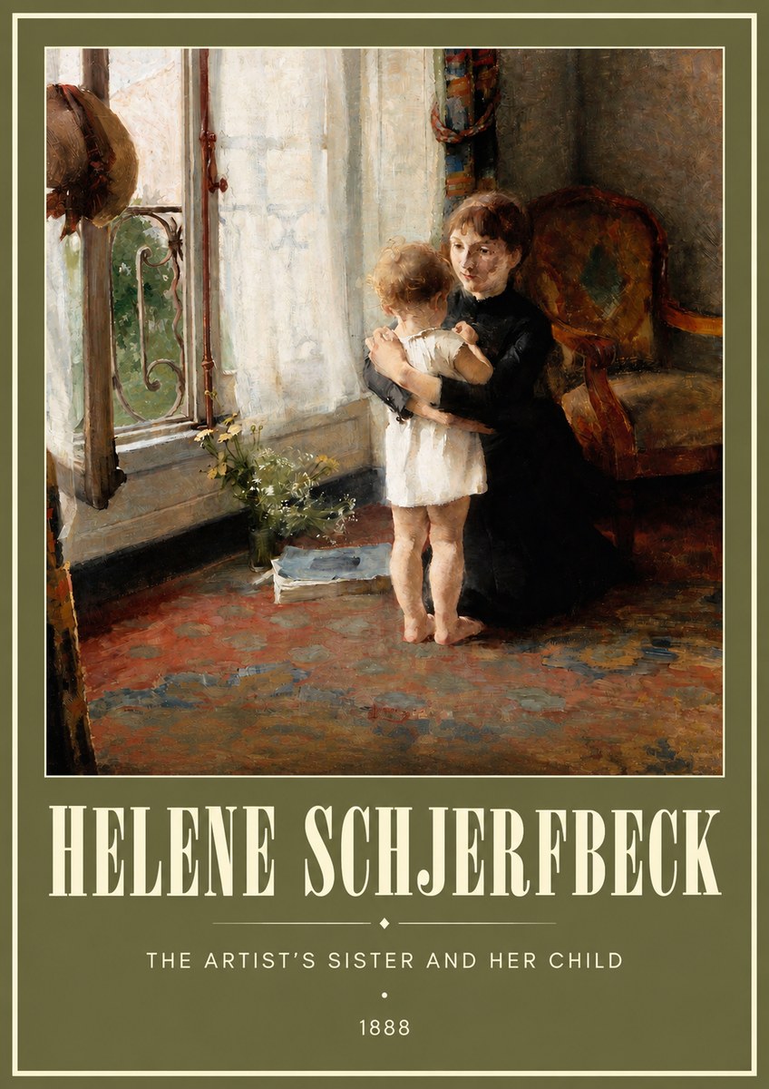 Helene Schjerfbeck The Artist's Sister and Her Child No3 - Plakat