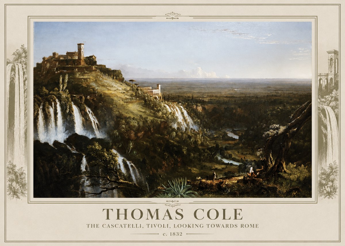 Thomas Cole The Cascatelli, Tivoli, Looking Towards Rome No3 - Plakat