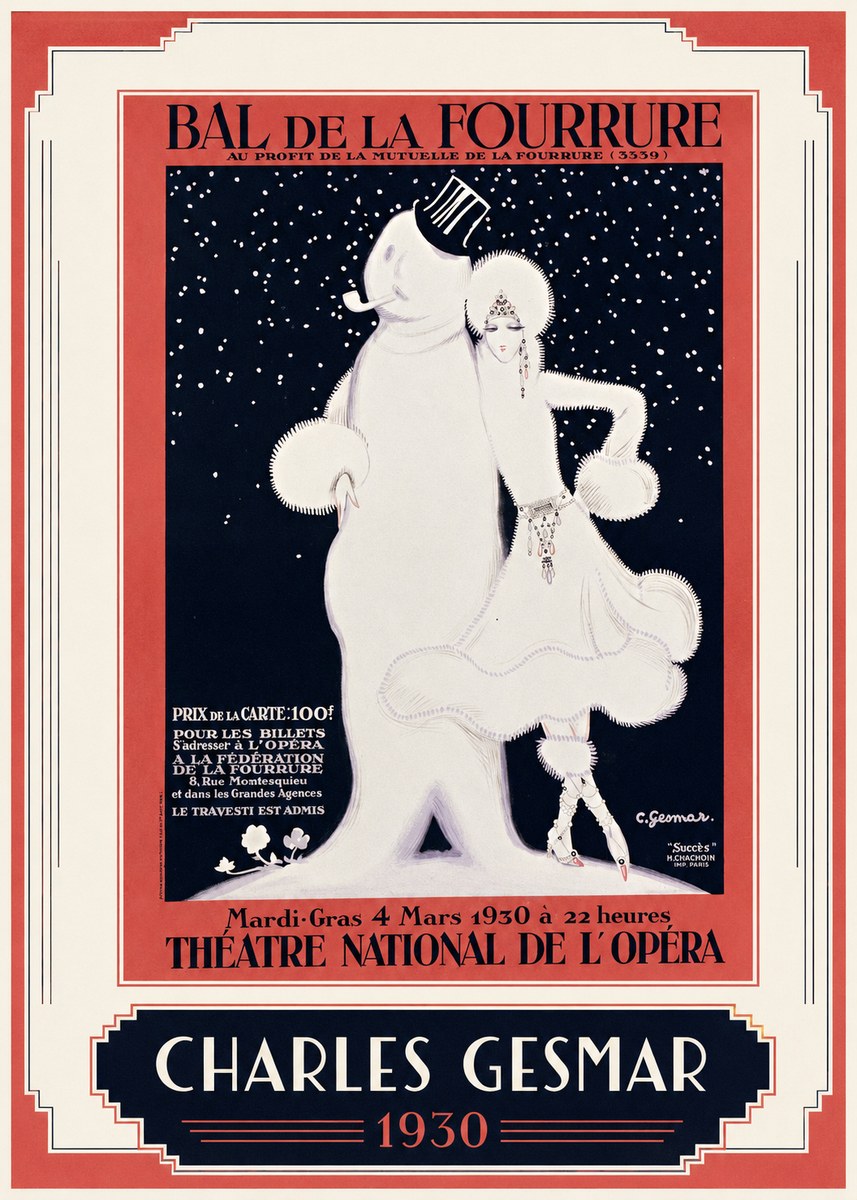 Charles Gesmar Bal De La Fourrure I No1 - Plakat