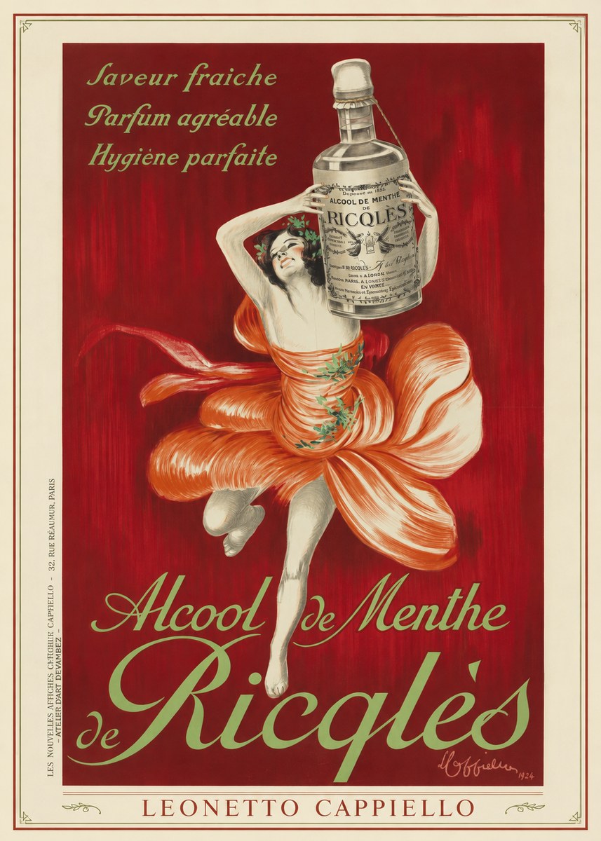 Leonetto Cappiello Alcool De Menthe De Ricqlès I No1 - Plakat
