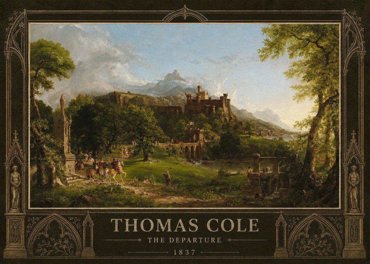 Thomas Cole The Departure II No5 - Plakat