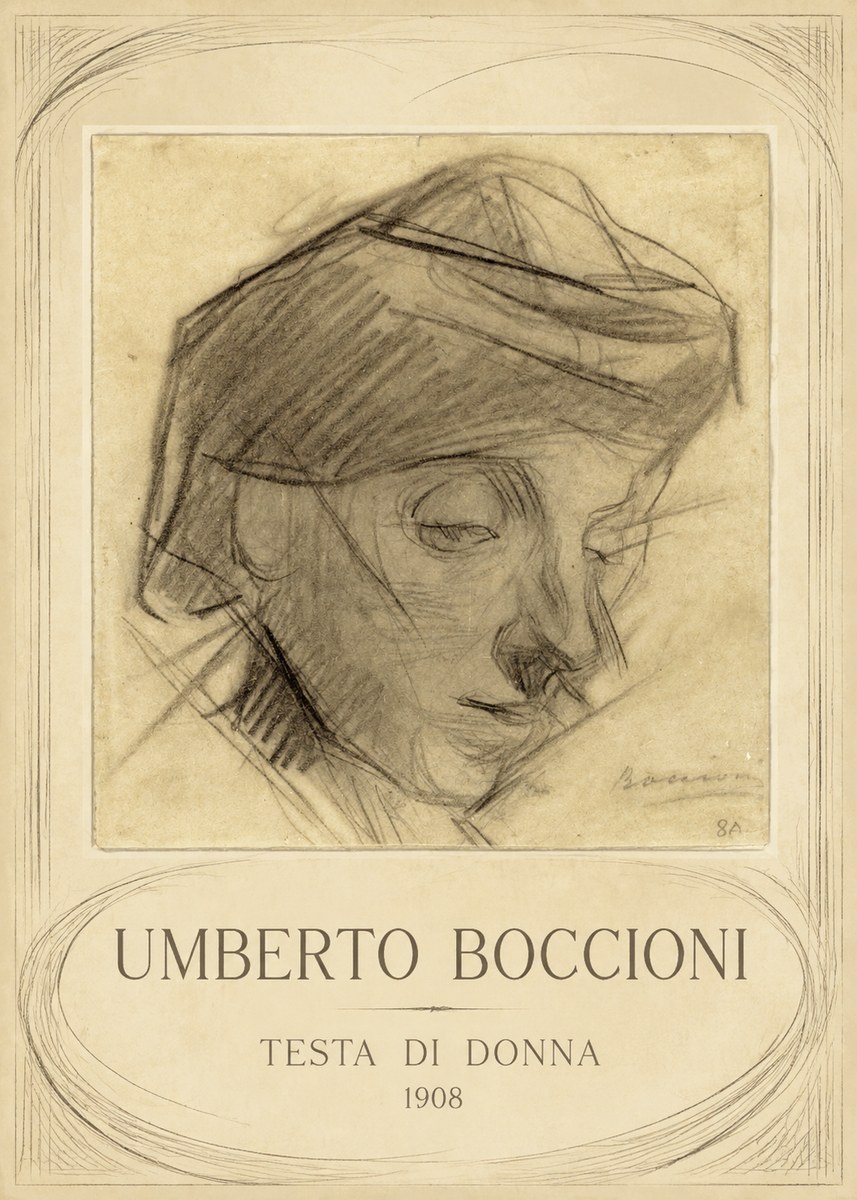 Umberto Boccioni Testa Di Donna No4 - Plakat