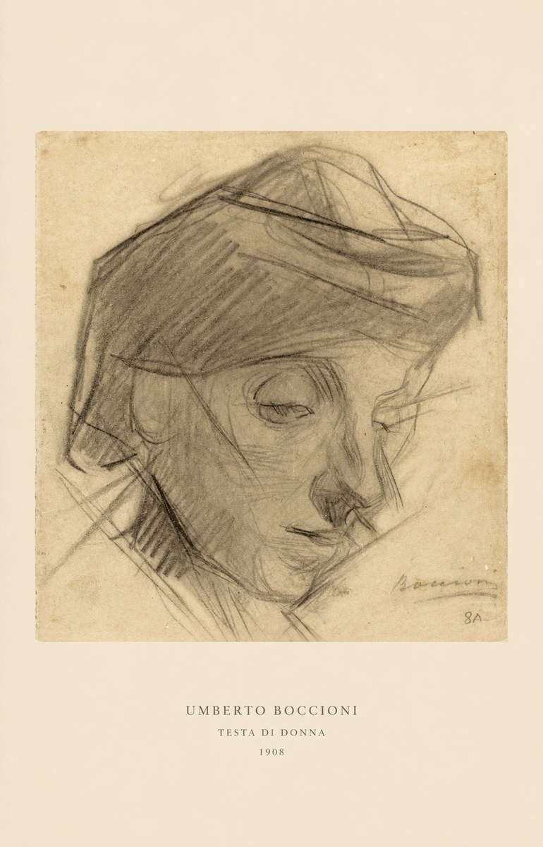 Umberto Boccioni Testa Di Donna No6 - Plakat