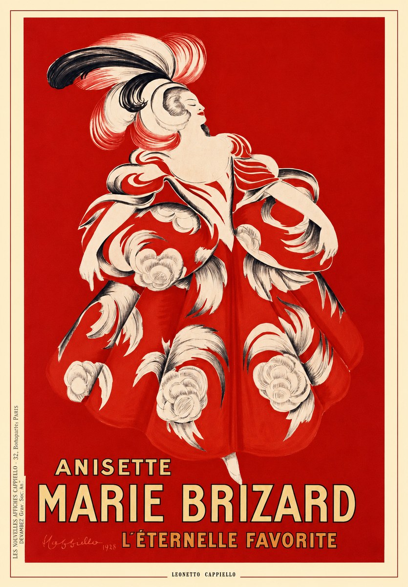 Leonetto Cappiello Anisette Marie Brizard - L'éternelle Favorite No5 - Plakat