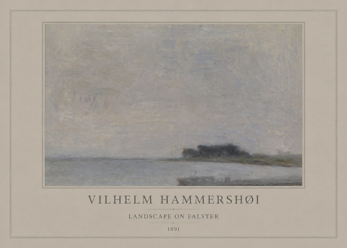 Vilhelm Hammershøi Landscape on Falster No4 - Plakat