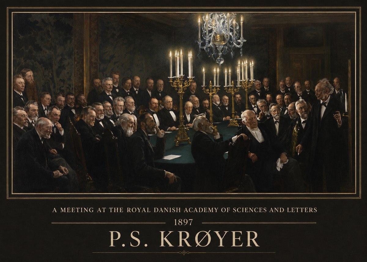 P.S. Krøyer A Meeting at the Royal Danish Academy of Sciences and Letters No1 - Plakat