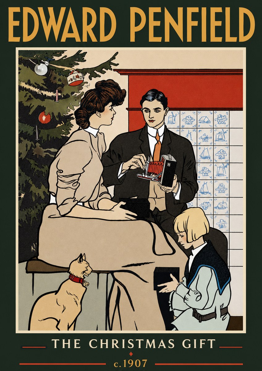 Edward Penfield The Christmas Gift No4 - Plakat