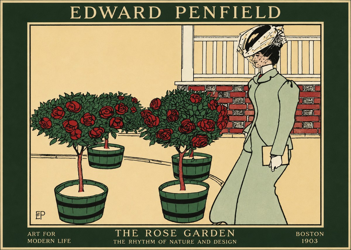 Edward Penfield The Rose Garden No1 - Plakat