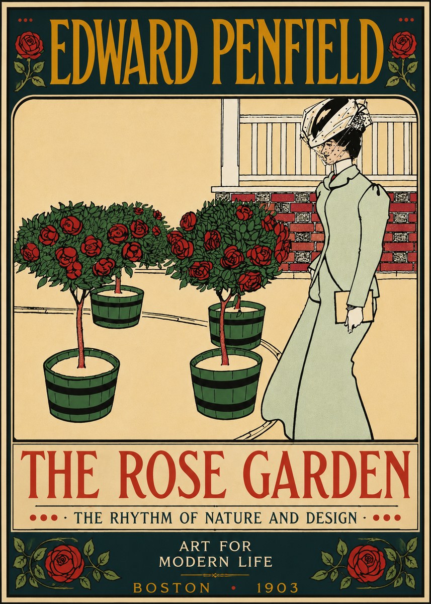Edward Penfield The Rose Garden No6 - Plakat