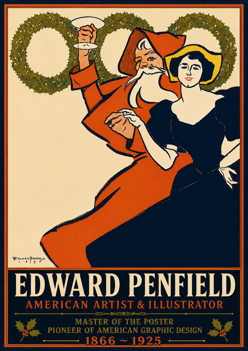 Edward Penfield Christmas. Cheer No6 - Plakat
