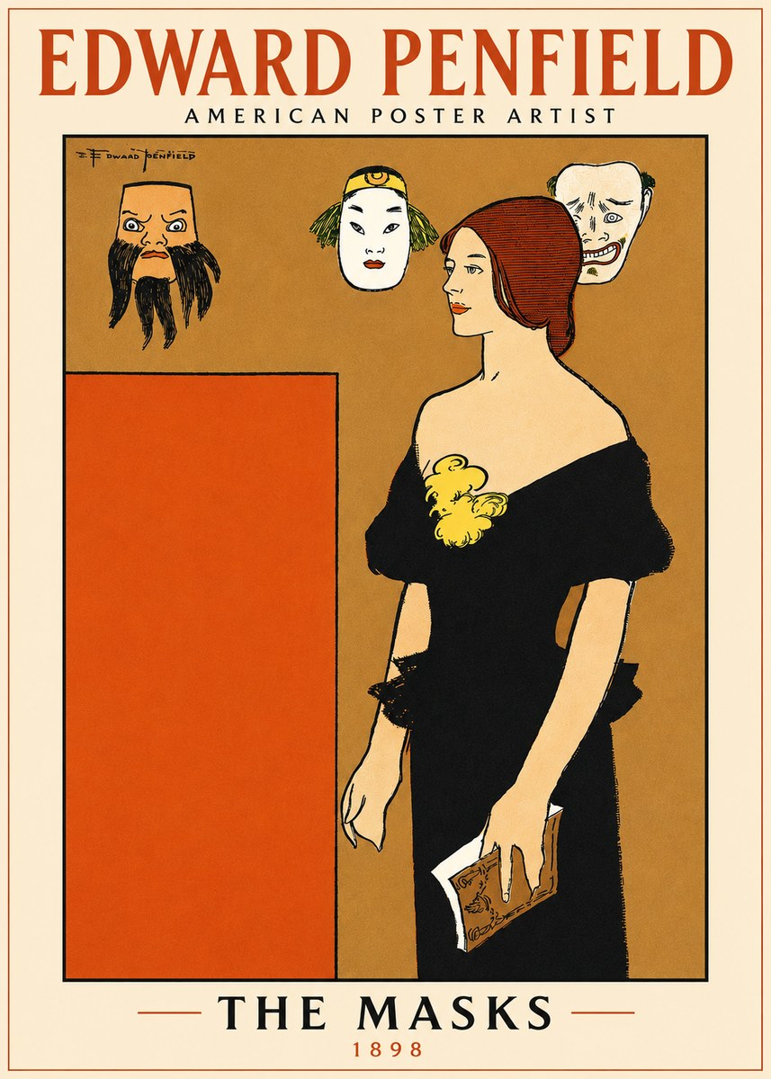Edward Penfield The Masks No5 - Plakat