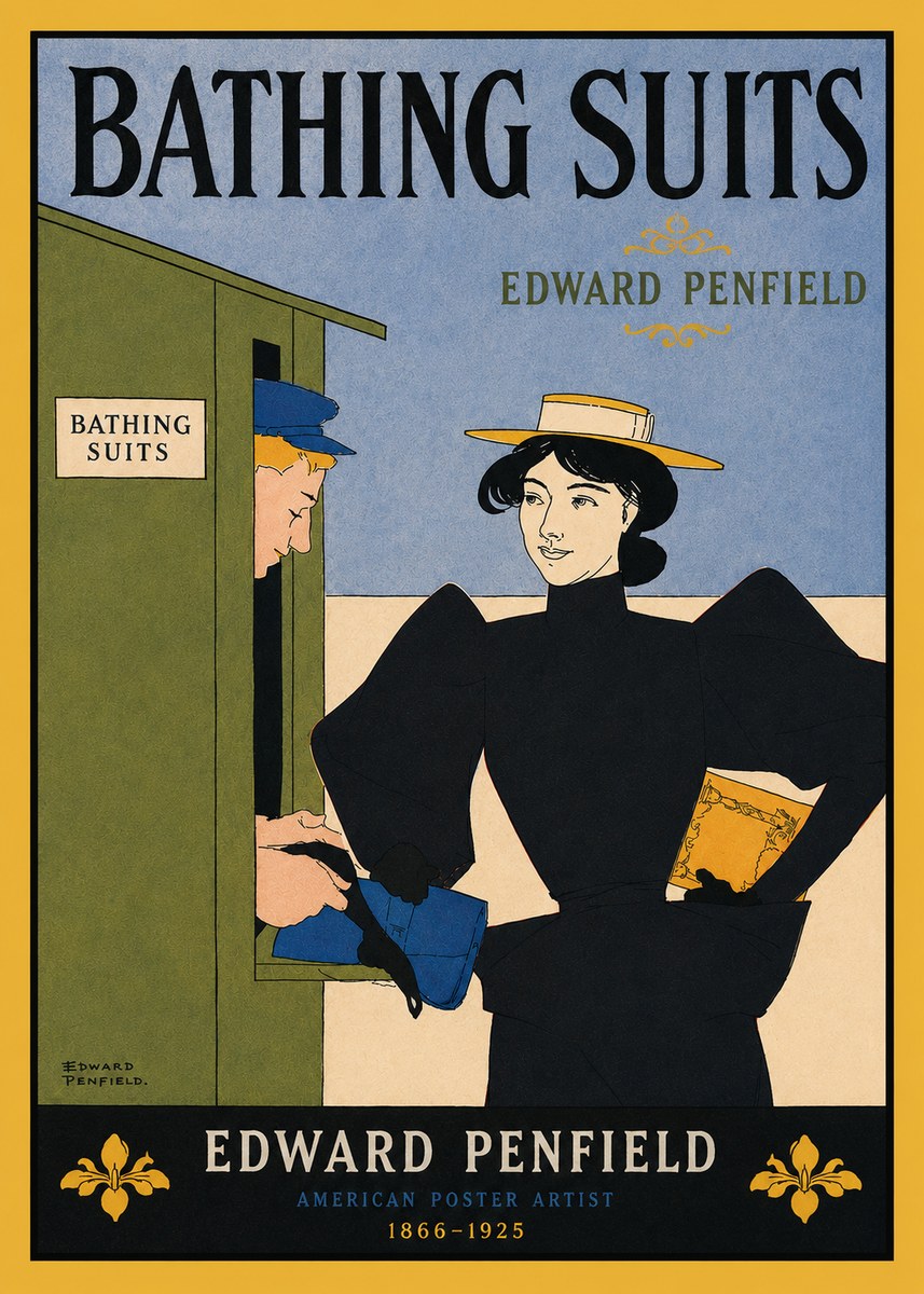 Edward Penfield Bathing Suits No3 - Plakat