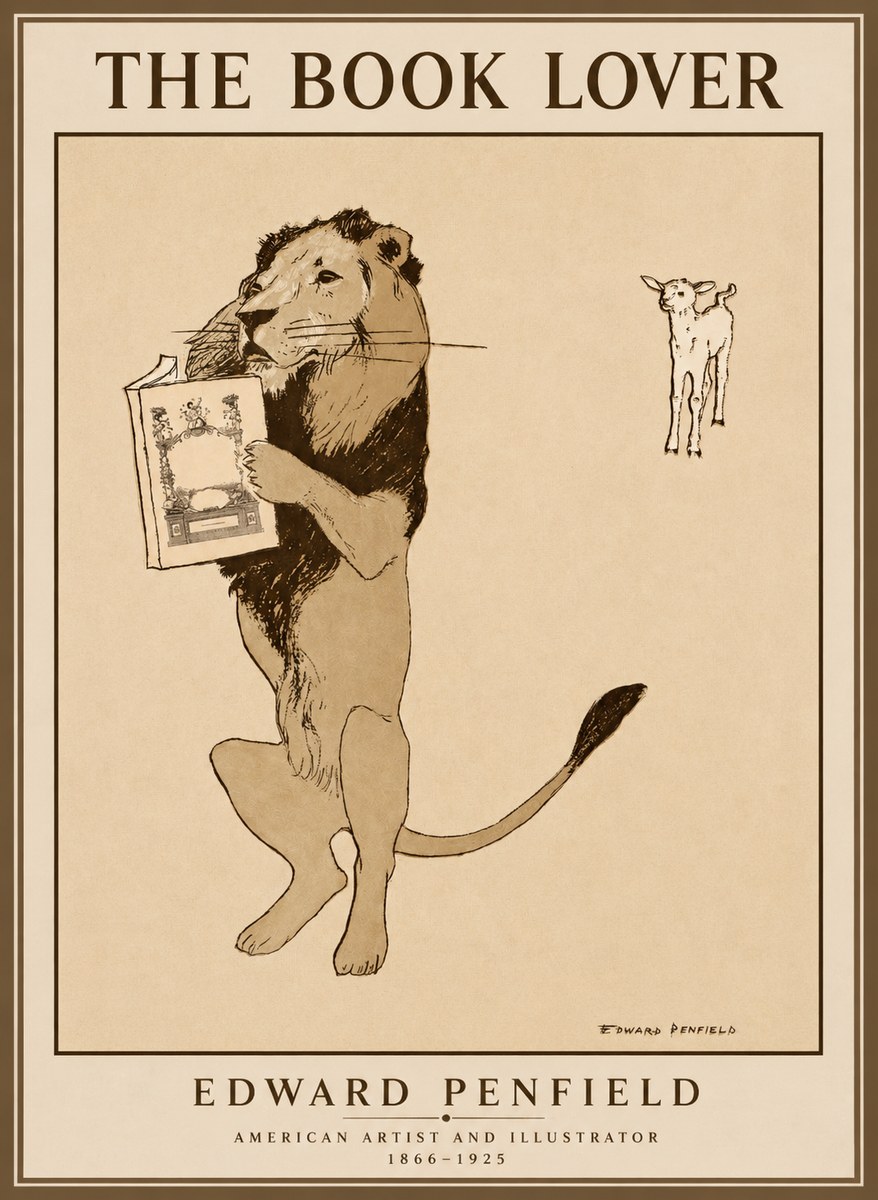 Edward Penfield The Book Lover No1 - Plakat