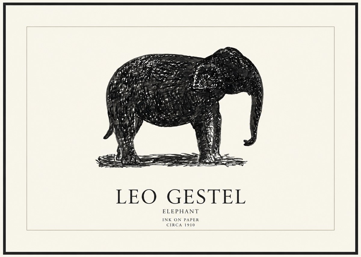 Leo Gestel Elephant No1 - Plakat