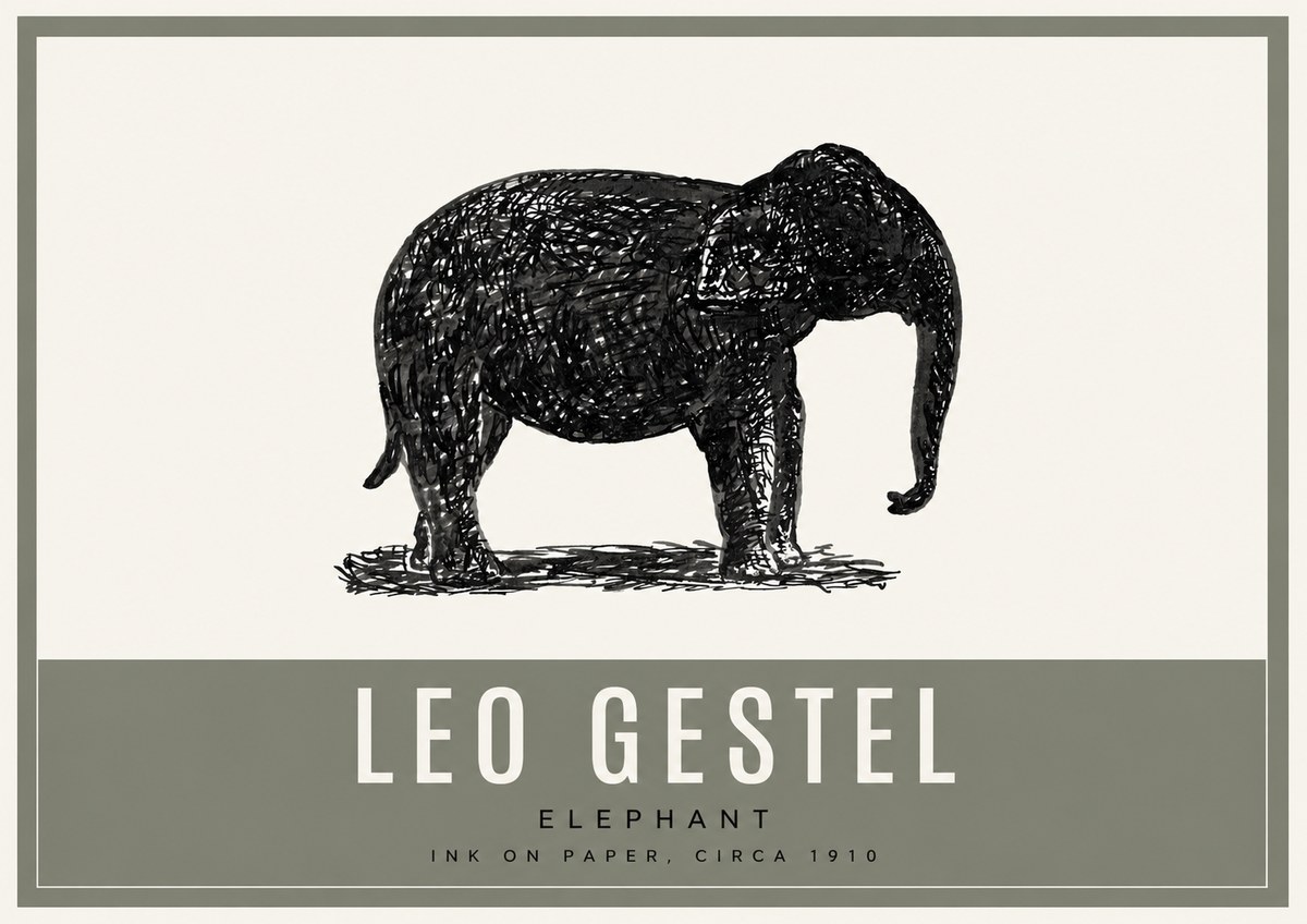 Leo Gestel Elephant No2 - Plakat