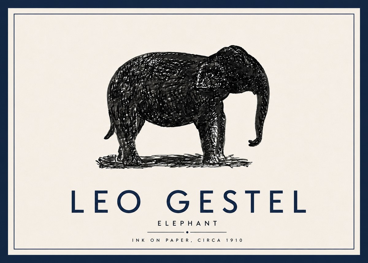 Leo Gestel Elephant No5 - Plakat