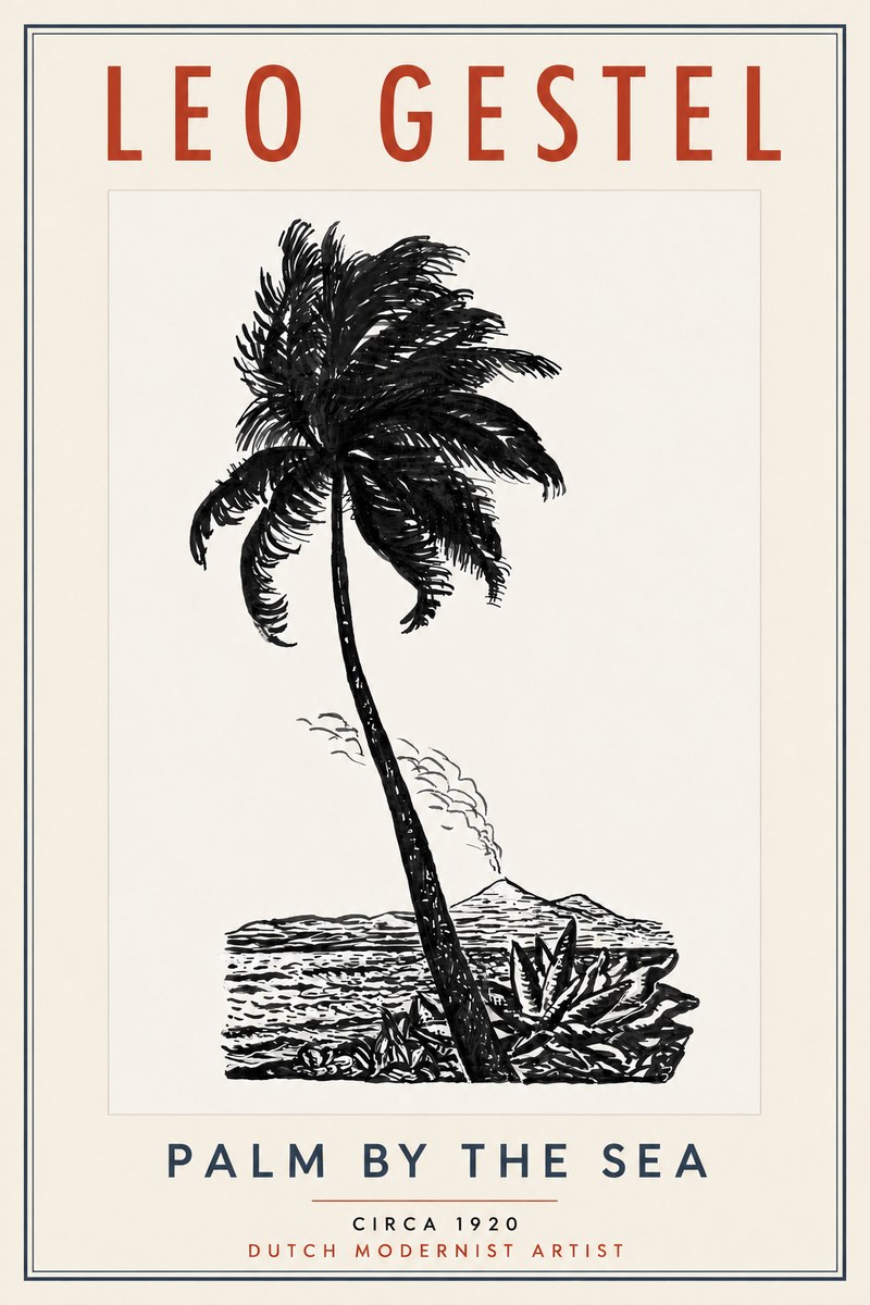 Leo Gestel Palm by the Sea No5 - Plakat