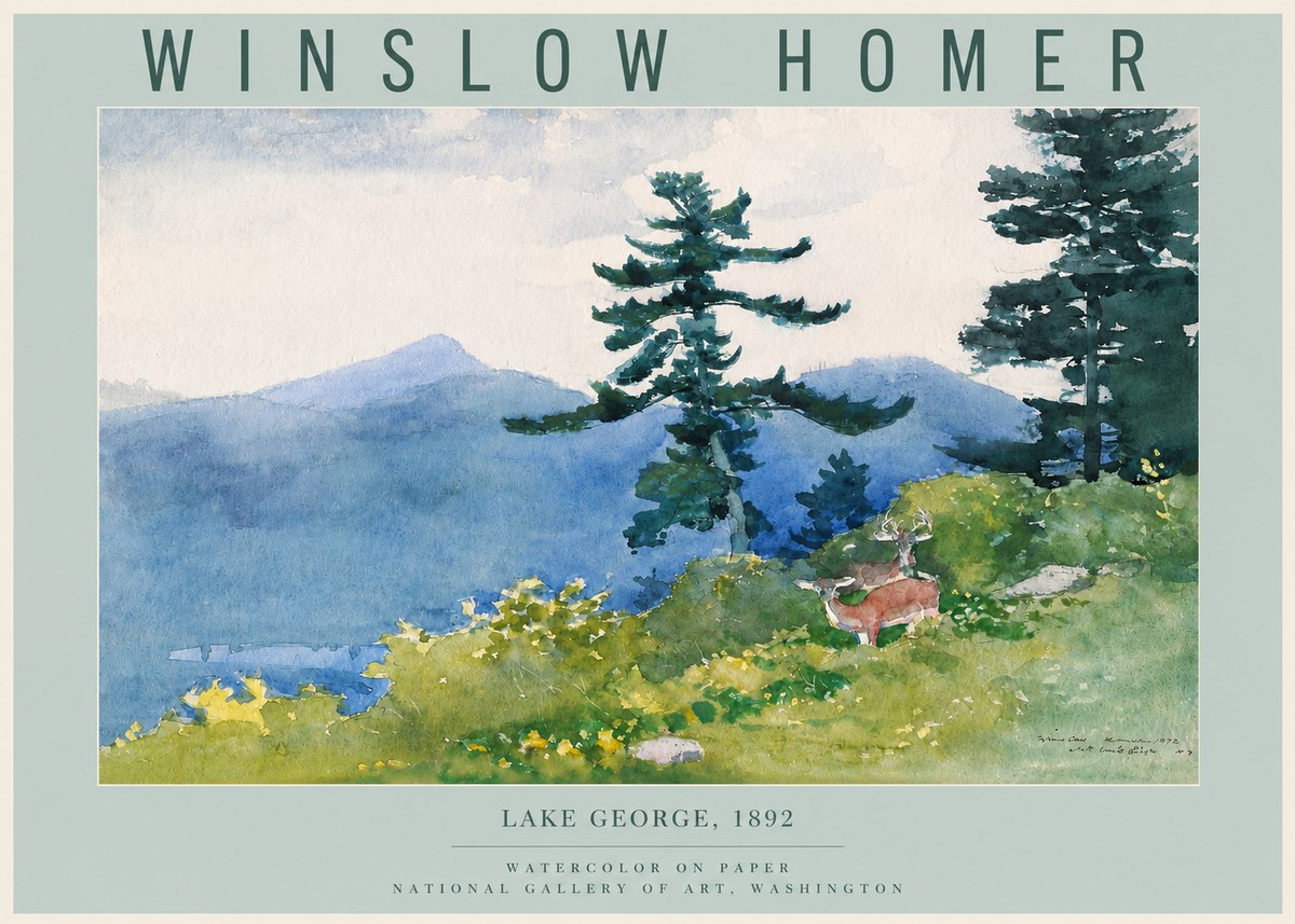 Winslow Homer Lake George, 1892 No2 - Plakat
