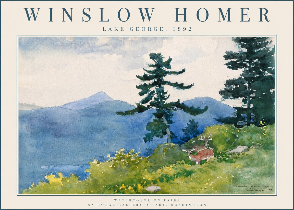 Winslow Homer Lake George, 1892 No6 - Plakat