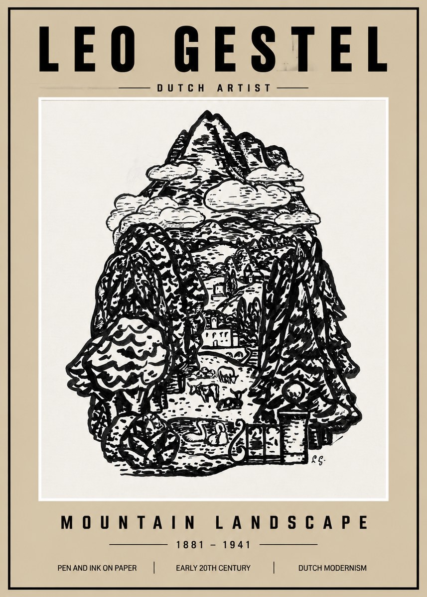 Leo Gestel Mountain Landscape No3 - Plakat
