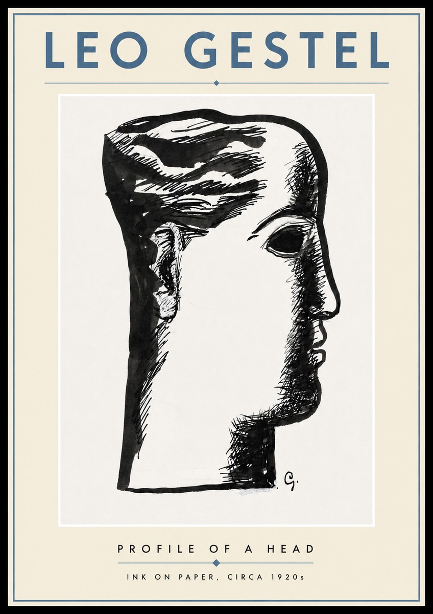 Leo Gestel Profile of a Head No4 - Plakat