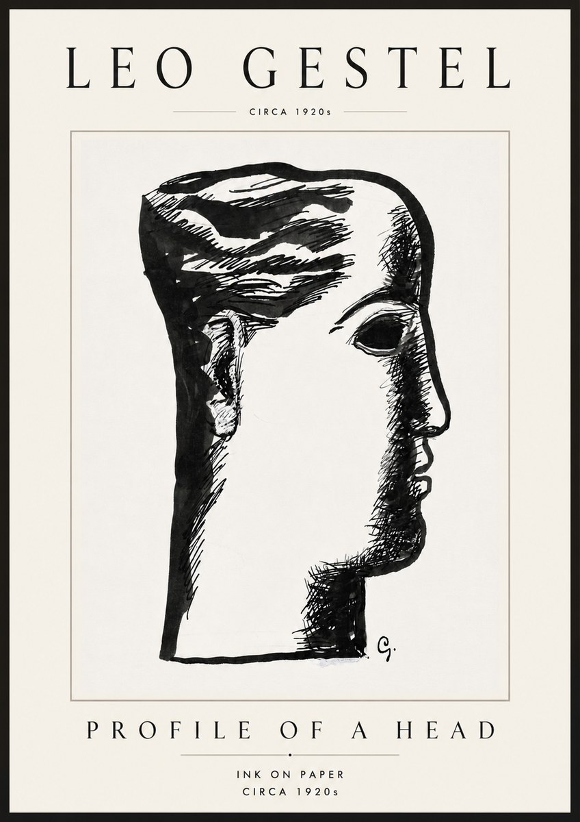 Leo Gestel Profile of a Head No6 - Plakat