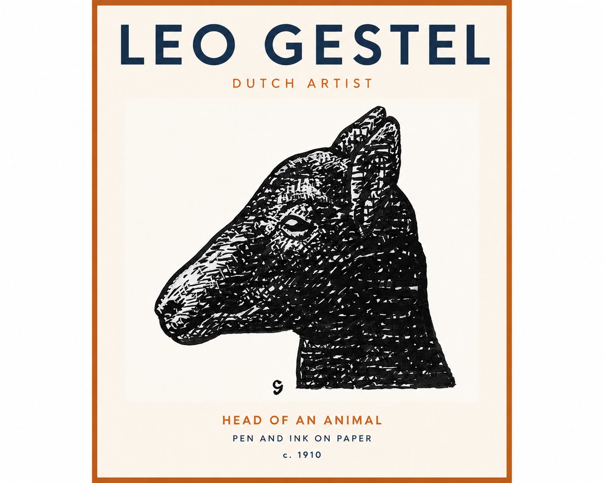 Leo Gestel Head of an Animal No2 - Plakat
