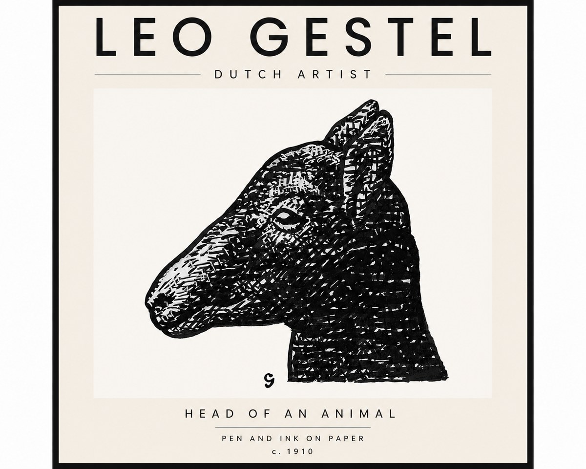 Leo Gestel Head of an Animal No4 - Plakat