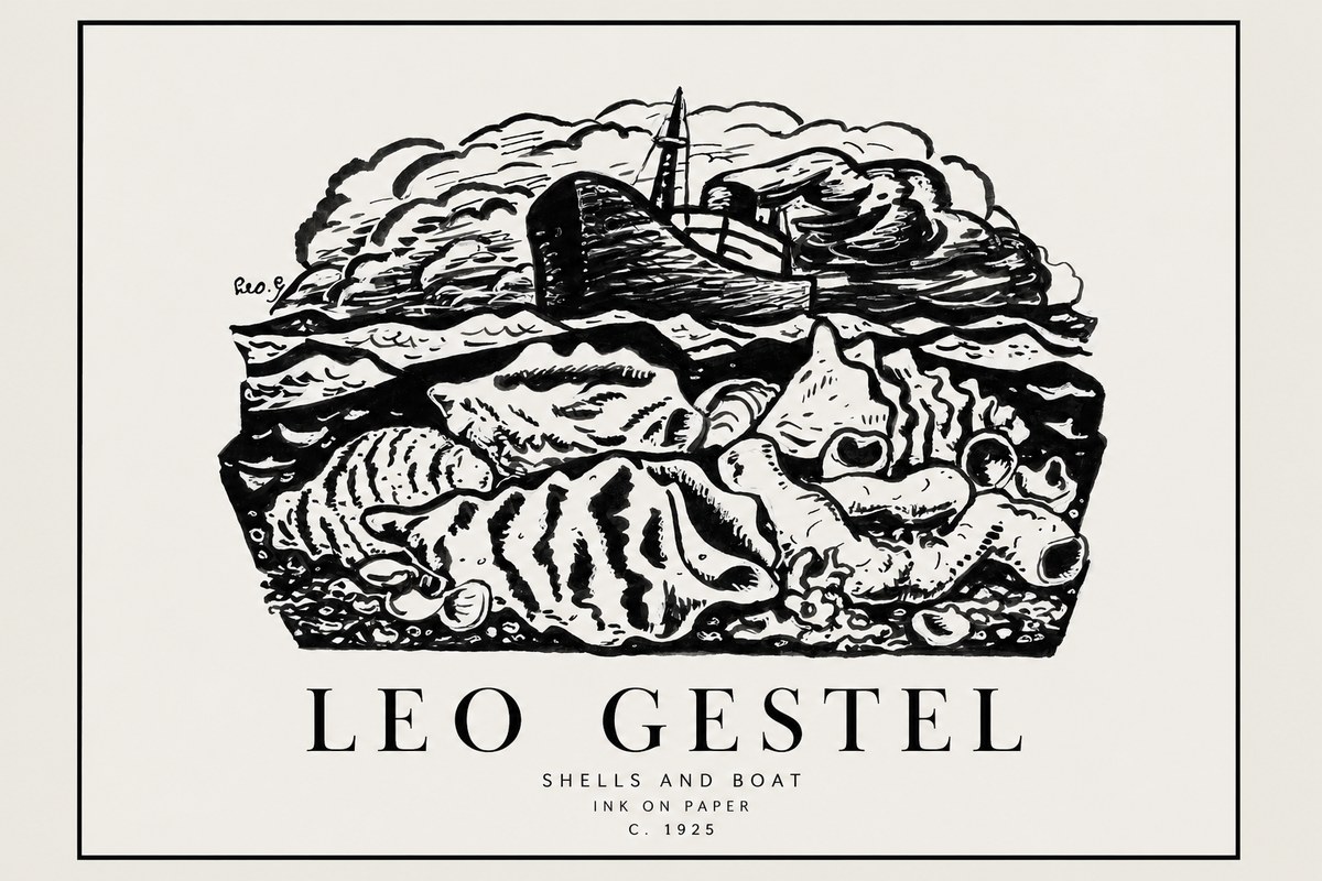 Leo Gestel Shells and Boat No1 - Plakat
